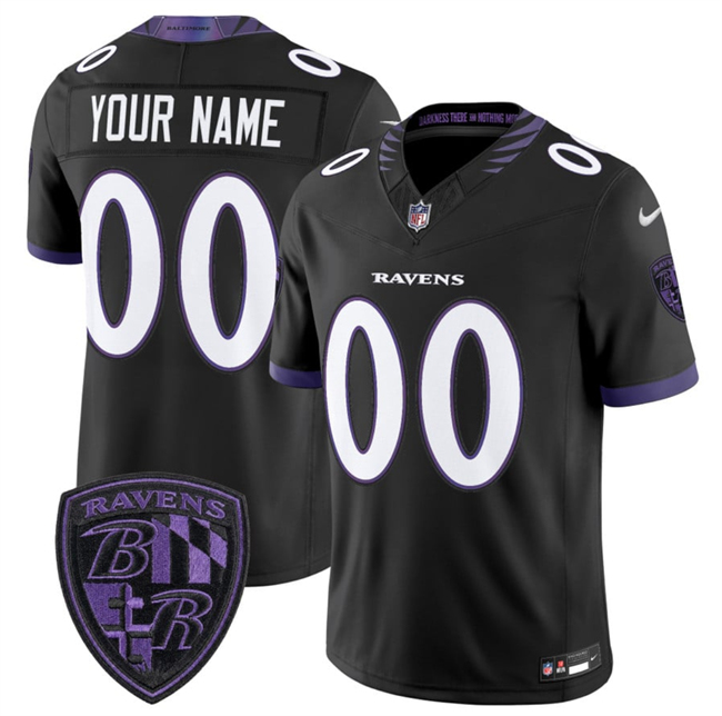 Women's Baltimore Ravens Active Player Custom Black 2026 F.U.S.E. Alternate Vapor Stitched Limited Football Jersey(Run Small)